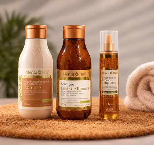 Trío Romero · Shampoo + Acondicionador + Tónico Capilar Intensivo